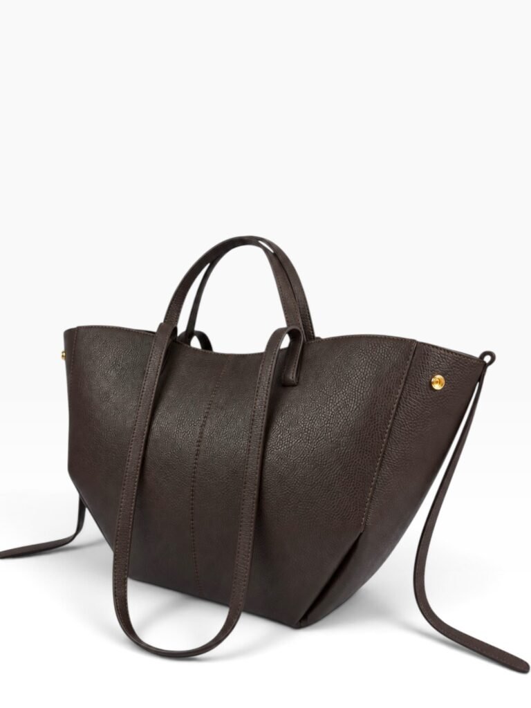 GACEK Ciemny Brąz - torebka shopper, widok z tyłu