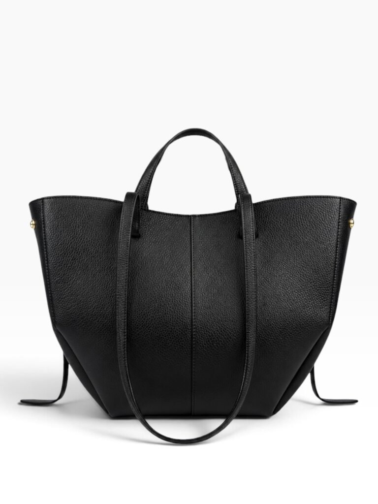 GACEK Czarny - torebka shopper, widok z przodu