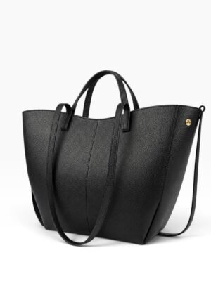 GACEK Czarny - torebka shopper, widok z tyłu