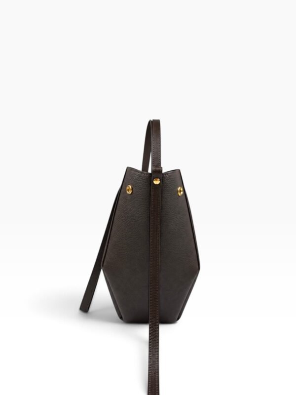 GACEK Ciemny Brąz - torebka shopper, widok z boku GACEK Ciemny Brąz - torebka shopper, widok z boku